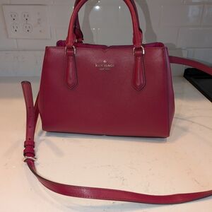 Kate Spade Dark Raspberry Tippy Leather Handbag
